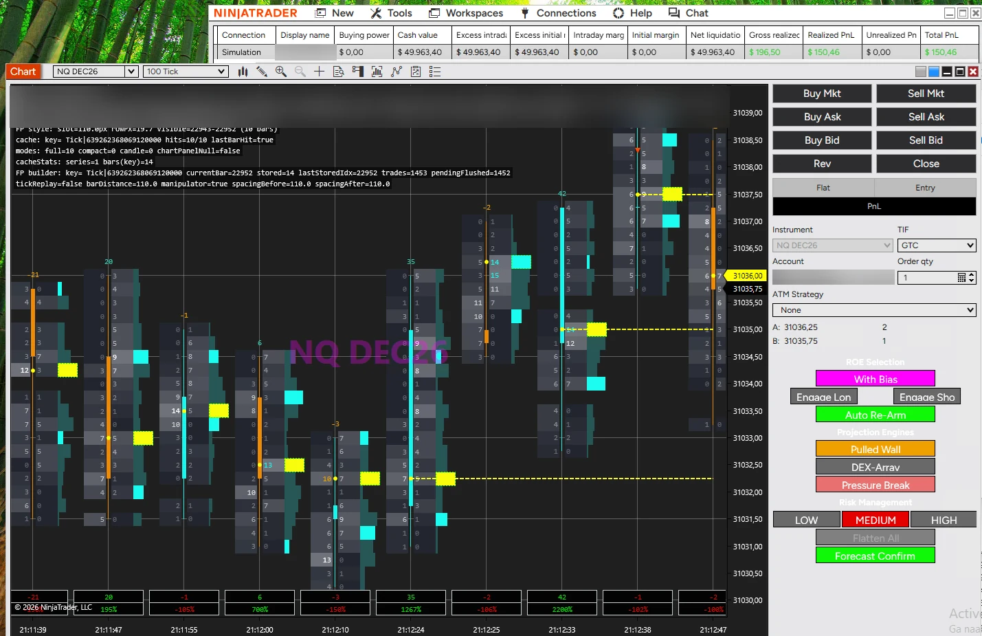 Vantedge BookPilot interface for NinjaTrader 8